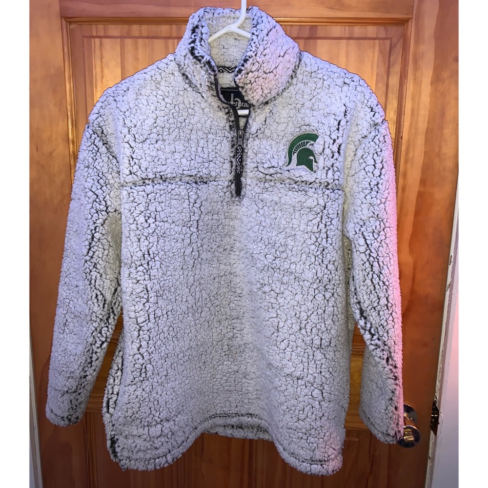 Michigan State University fuzzy fleece pullover